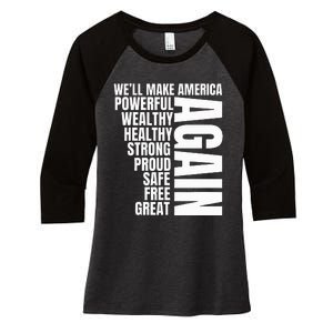 Trump Election 2024 Trump President Great Again Women's Tri-Blend 3/4-Sleeve Raglan Shirt