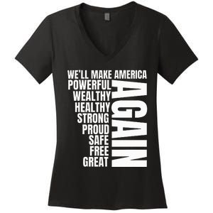 Trump Election 2024 Trump President Great Again Women's V-Neck T-Shirt