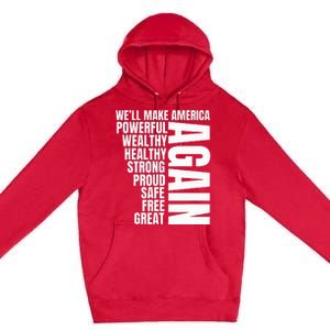 Trump Election 2024 Trump President Great Again Premium Pullover Hoodie