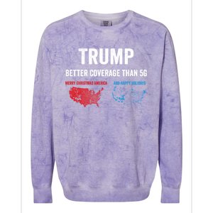 Trump Elections 2024 Usa Map Happy Holidays Merry Christmas Gift Colorblast Crewneck Sweatshirt