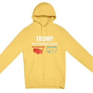 Trump Elections 2024 Usa Map Happy Holidays Merry Christmas Gift Premium Pullover Hoodie