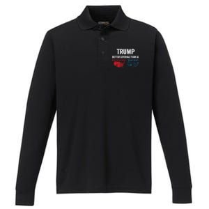 Trump Elections 2024 Usa Map Happy Holidays Merry Christmas Gift Performance Long Sleeve Polo