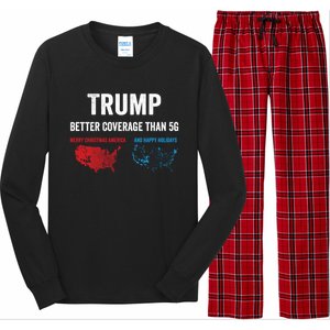 Trump Elections 2024 Usa Map Happy Holidays Merry Christmas Gift Long Sleeve Pajama Set