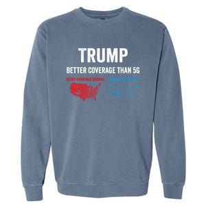 Trump Elections 2024 Usa Map Happy Holidays Merry Christmas Gift Garment-Dyed Sweatshirt