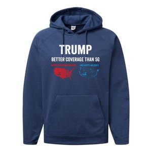 Trump Elections 2024 Usa Map Happy Holidays Merry Christmas Gift Performance Fleece Hoodie