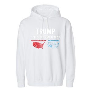 Trump Elections 2024 Usa Map Happy Holidays Merry Christmas Gift Garment-Dyed Fleece Hoodie