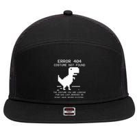 Trex Error 404 Costume Not Found Halloween Coding Programmer 7 Panel Mesh Trucker Snapback Hat