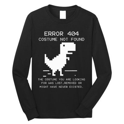 Trex Error 404 Costume Not Found Halloween Coding Programmer Long Sleeve Shirt