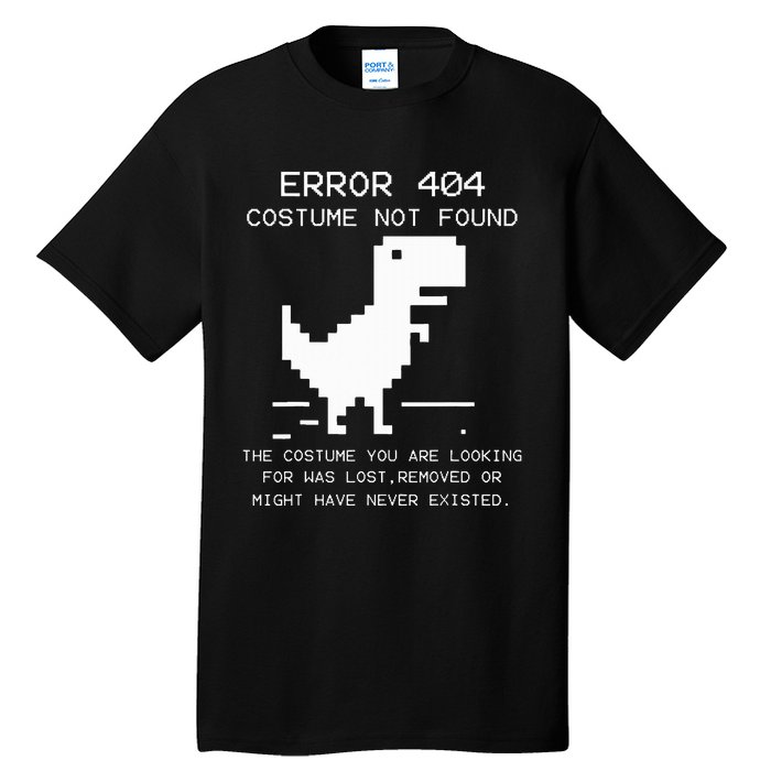 Trex Error 404 Costume Not Found Halloween Coding Programmer Tall T-Shirt