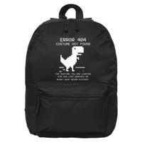 Trex Error 404 Costume Not Found Halloween Coding Programmer 16 in Basic Backpack