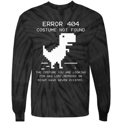 Trex Error 404 Costume Not Found Halloween Coding Programmer Tie-Dye Long Sleeve Shirt