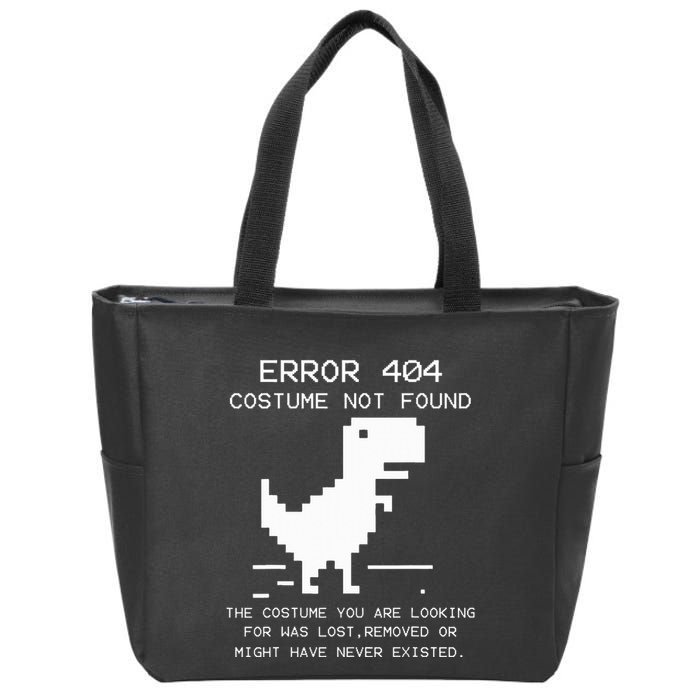 Trex Error 404 Costume Not Found Halloween Coding Programmer Zip Tote Bag