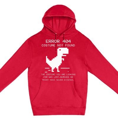 Trex Error 404 Costume Not Found Halloween Coding Programmer Premium Pullover Hoodie