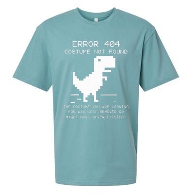 Trex Error 404 Costume Not Found Halloween Coding Programmer Sueded Cloud Jersey T-Shirt