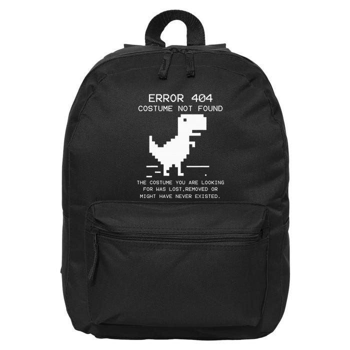 Trex Error 404 Costume Not Found Halloween Coding Programmer 16 in Basic Backpack