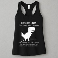 Trex Error 404 Costume Not Found Halloween Coding Programmer Women's Racerback Tank