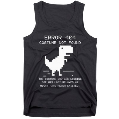 Trex Error 404 Costume Not Found Halloween Coding Programmer Tank Top