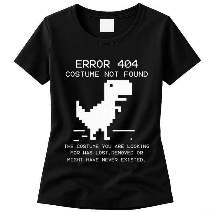 Trex Error 404 Costume Not Found Halloween Coding Programmer Women's T-Shirt