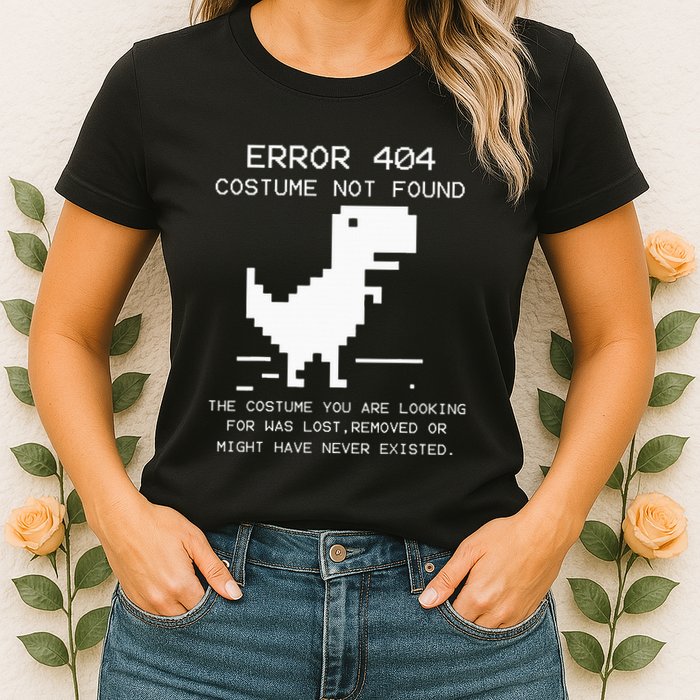 Trex Error 404 Costume Not Found Halloween Coding Programmer Women's T-Shirt