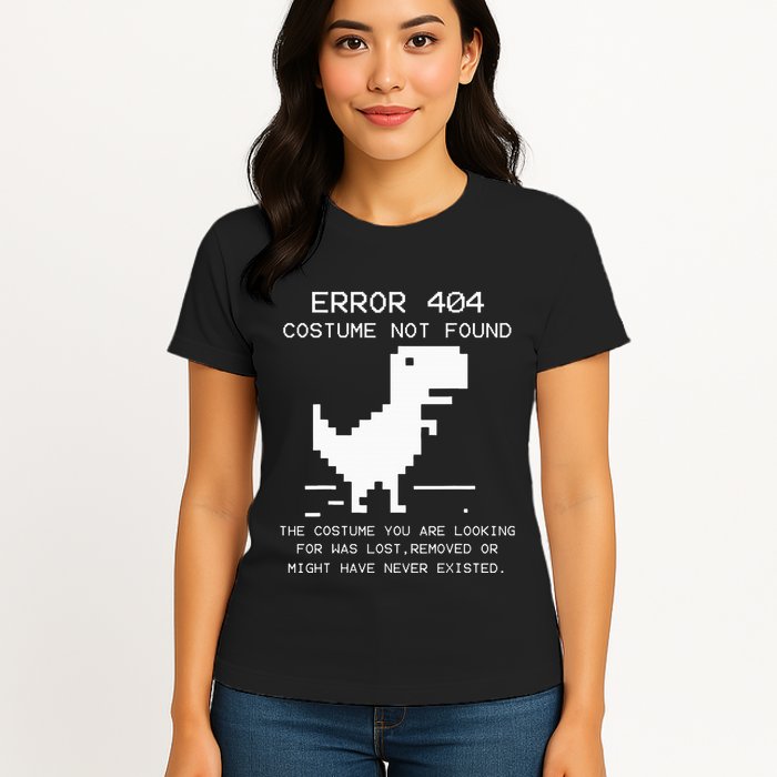 Trex Error 404 Costume Not Found Halloween Coding Programmer Women's T-Shirt