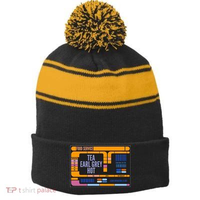 Tea Earl Grey Hot Captain Picard TNG Stripe Pom Pom Beanie