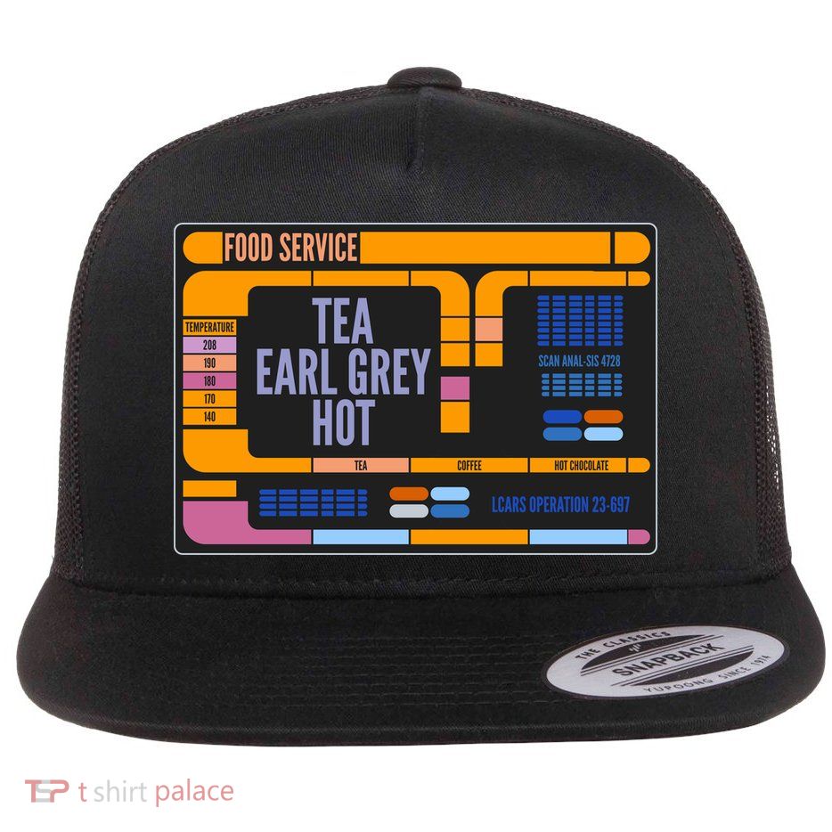Tea Earl Grey Hot Captain Picard TNG Flatbill Hat