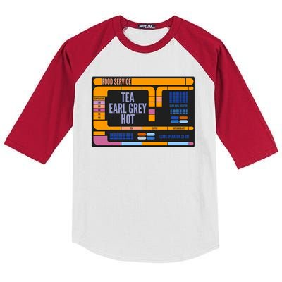 Tea Earl Grey Hot Captain Picard TNG Kids Colorblock Raglan Jersey