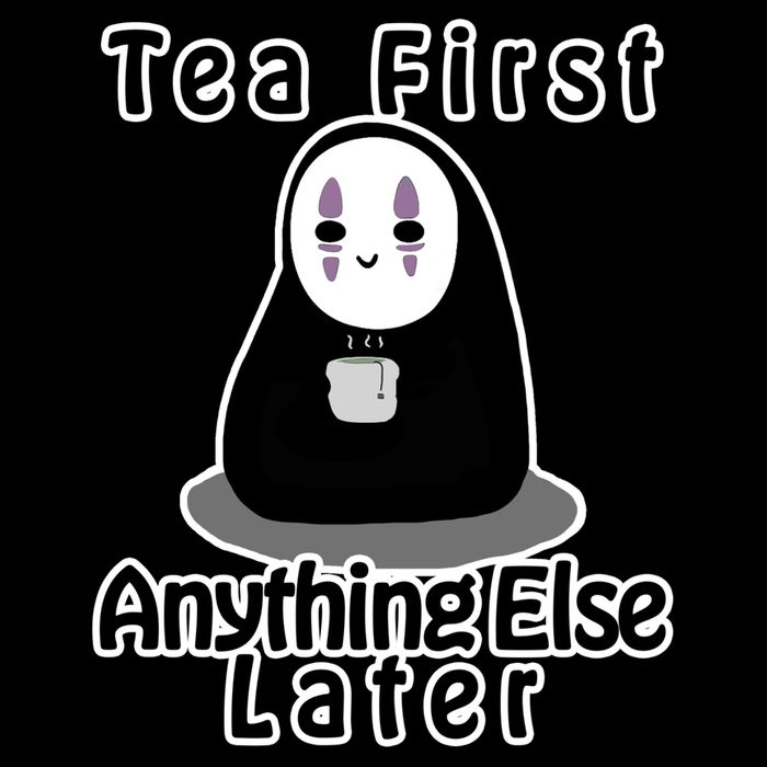 Tea First Anything Else Drawstring Bag