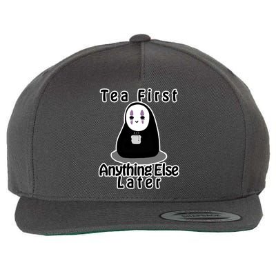 Tea First Anything Else Wool Snapback Cap