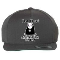 Tea First Anything Else Wool Snapback Cap