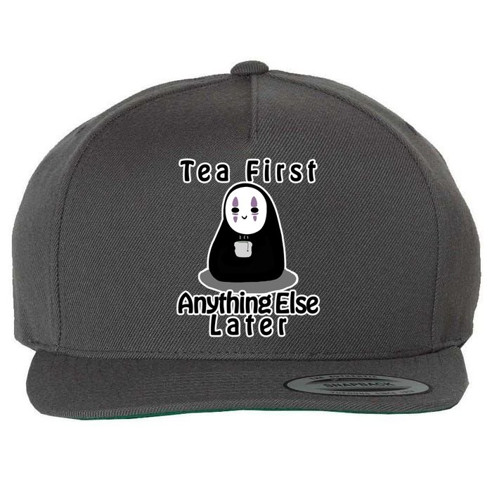 Tea First Anything Else Wool Snapback Cap