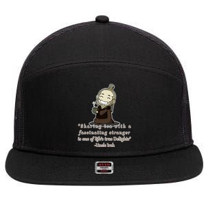 Tea With Strangers Uncle Iron Quote 7 Panel Mesh Trucker Snapback Hat