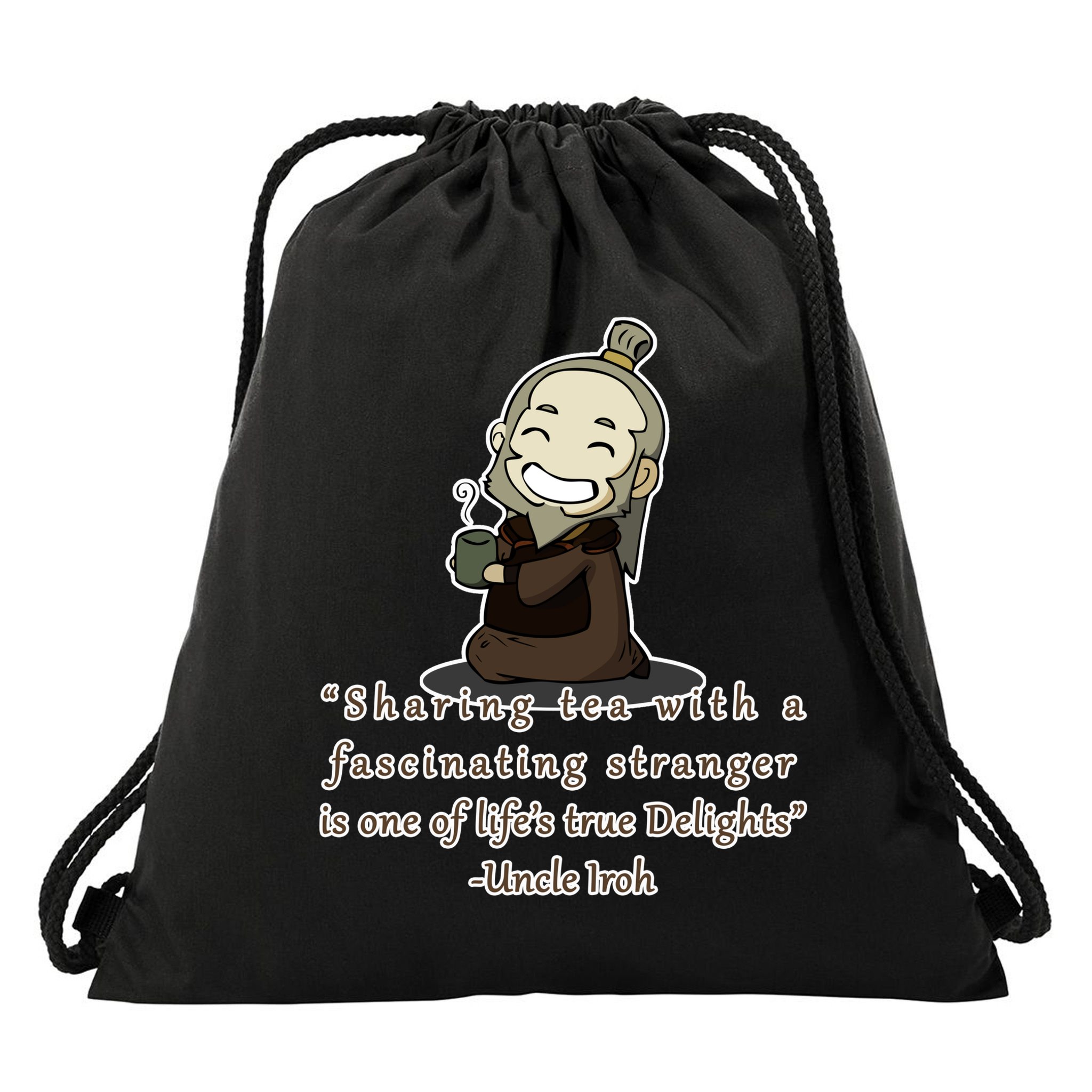 Tea With Strangers Uncle Iron Quote Drawstring Bag