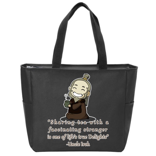 Tea With Strangers Uncle Iron Quote Zip Tote Bag