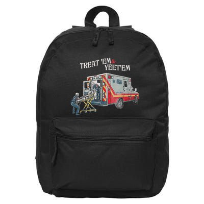 Treat Em And Yeet Em Skeleton Ambulance 16 in Basic Backpack