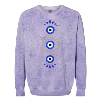 Third Eye All Seeing Spiritual Mystical Evil Eye Protection Colorblast Crewneck Sweatshirt