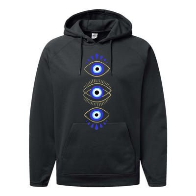 Third Eye All Seeing Spiritual Mystical Evil Eye Protection Performance Fleece Hoodie