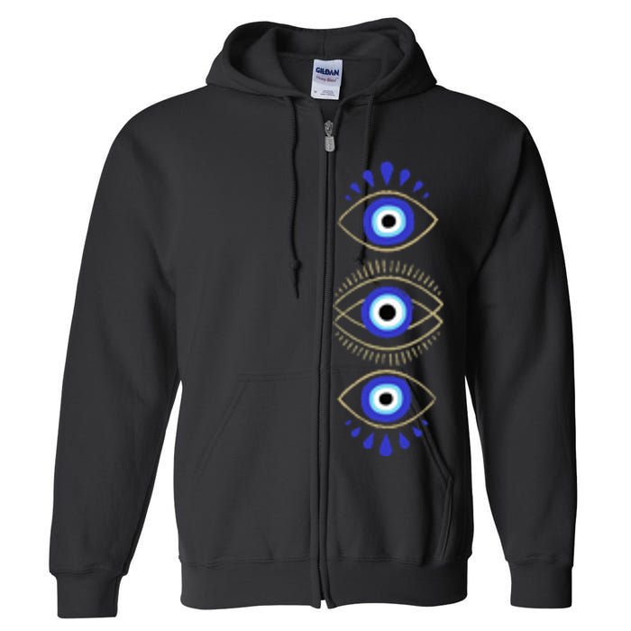 Third Eye All Seeing Spiritual Mystical Evil Eye Protection Full Zip Hoodie