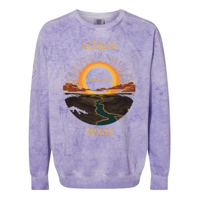 Texas Eclipse April 8 2024 04.08.2024 Colorblast Crewneck Sweatshirt