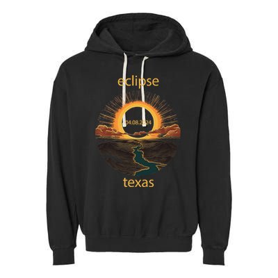 Texas Eclipse April 8 2024 04.08.2024 Garment-Dyed Fleece Hoodie