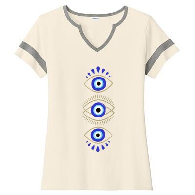 Third Eye All Seeing Spiritual Mystical Evil Eye Ladies Halftime Notch Neck Tee