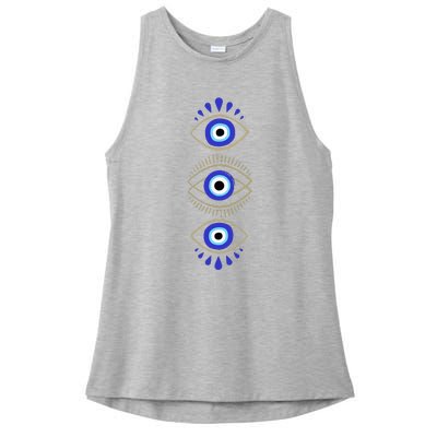 Third Eye All Seeing Spiritual Mystical Evil Eye Ladies PosiCharge Tri-Blend Wicking Tank