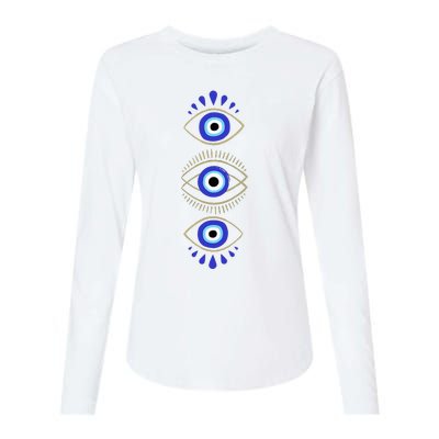 Third Eye All Seeing Spiritual Mystical Evil Eye Womens Cotton Relaxed Long Sleeve T-Shirt