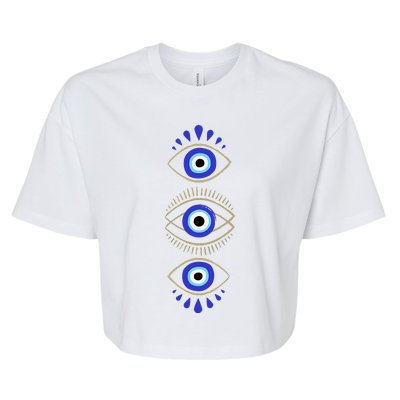 Third Eye All Seeing Spiritual Mystical Evil Eye Bella+Canvas Jersey Crop Tee