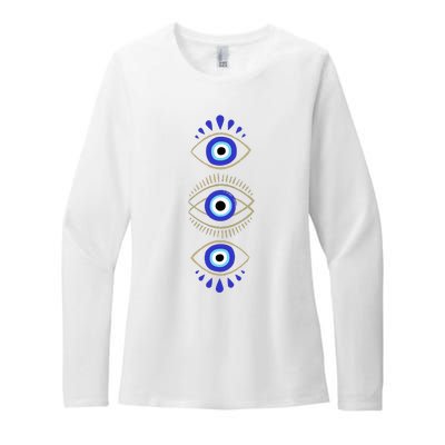 Third Eye All Seeing Spiritual Mystical Evil Eye Womens CVC Long Sleeve Shirt