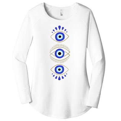 Third Eye All Seeing Spiritual Mystical Evil Eye Women's Perfect Tri Tunic Long Sleeve Shirt