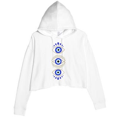 Third Eye All Seeing Spiritual Mystical Evil Eye Crop Fleece Hoodie