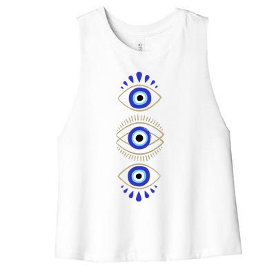 Third Eye All Seeing Spiritual Mystical Evil Eye Women's Racerback Cropped Tank