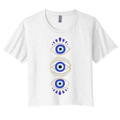 Third Eye All Seeing Spiritual Mystical Evil Eye Women's Crop Top Tee