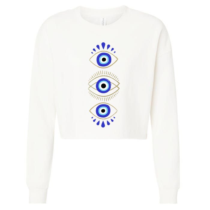 Third Eye All Seeing Spiritual Mystical Evil Eye Cropped Pullover Crew